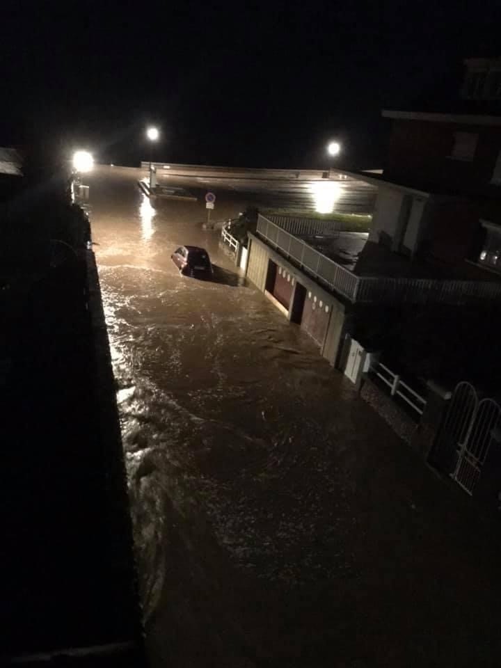 Inondation parking plage Petites Dalles